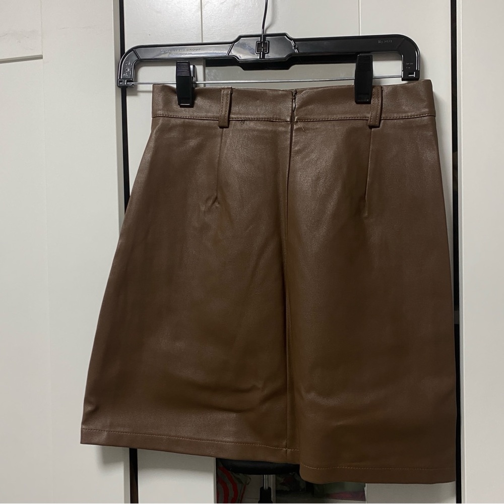 NWT Brown Faux Leather Skirt